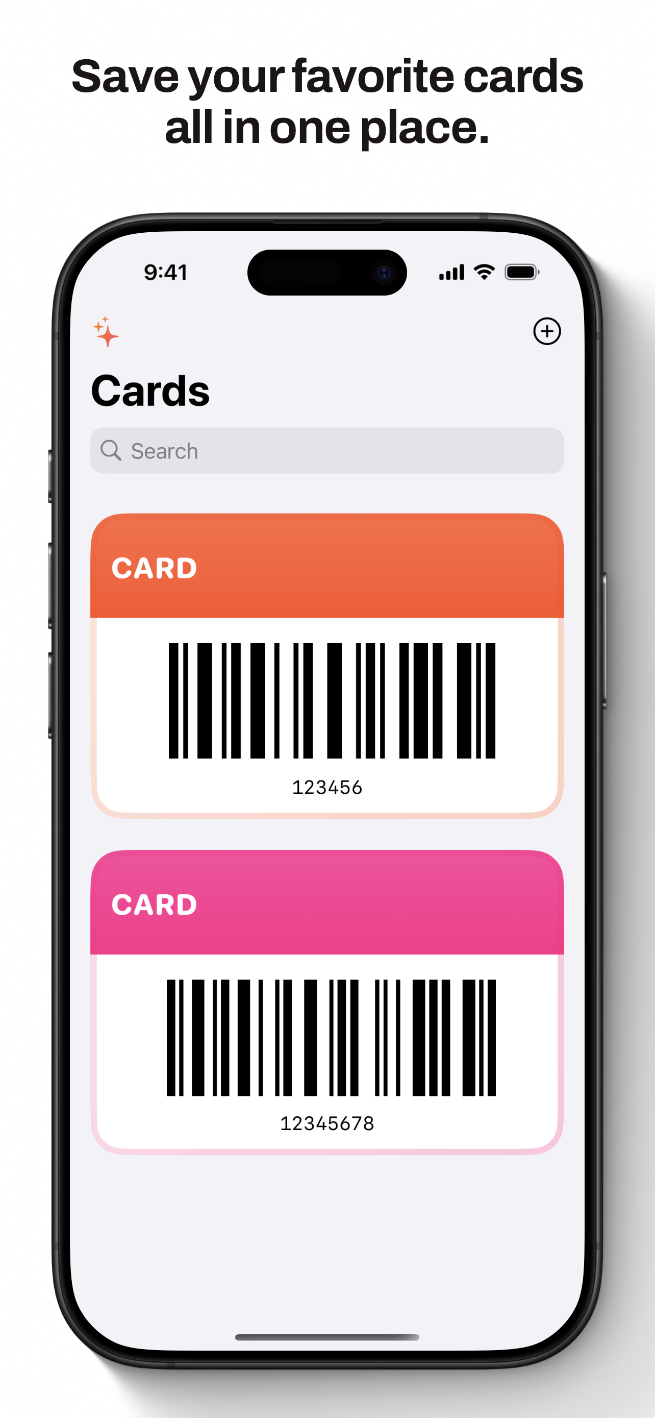 Save your favorite cards all in one place